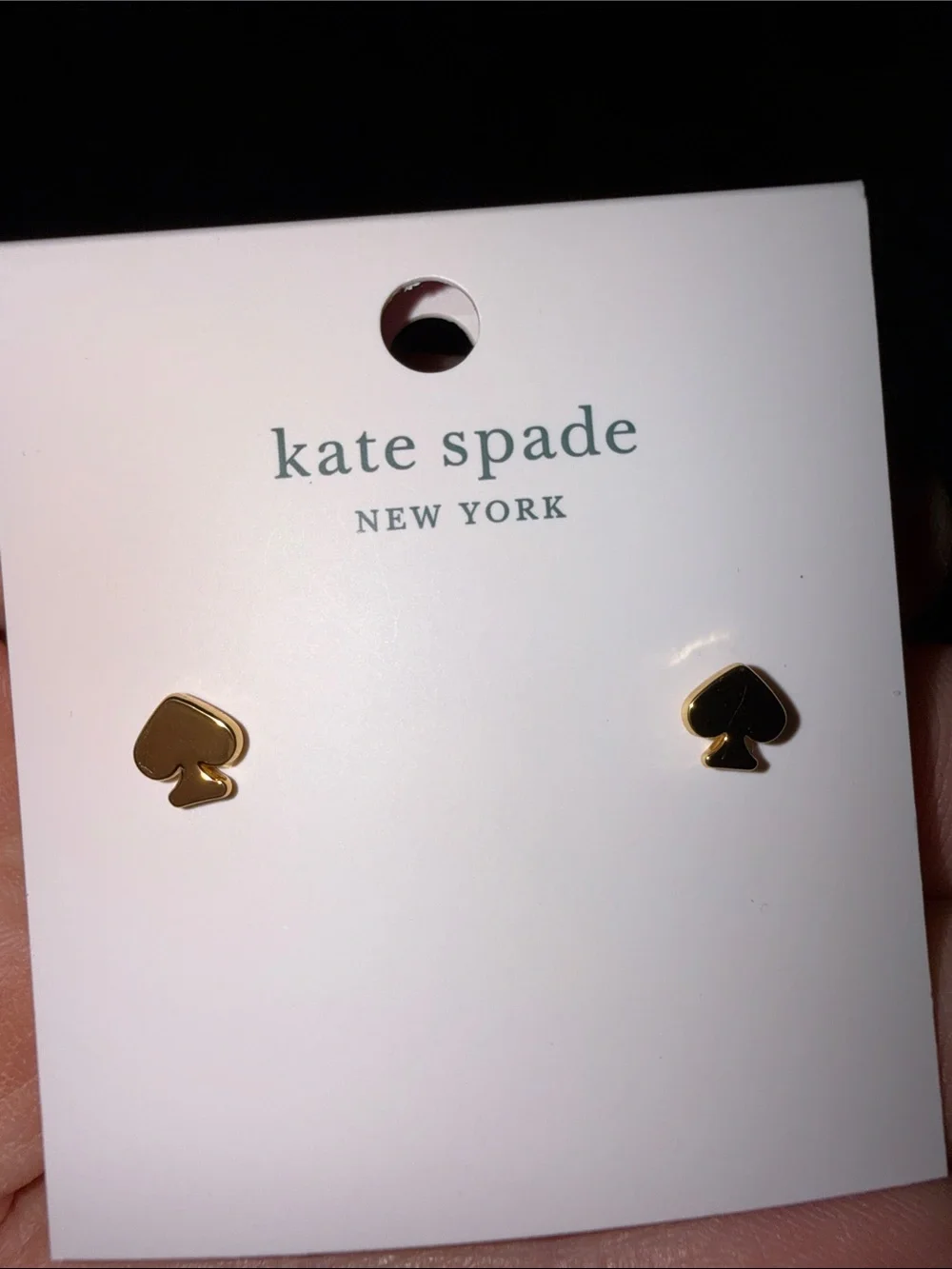 kate spade Gold Spade Outline Stud Earrings